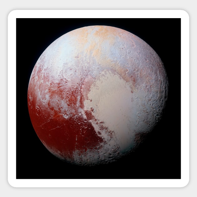 Dwarf planet Pluto, New Horizons view (C028/7858) Sticker by SciencePhoto